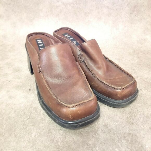 MIA Womens   Size 8 Brown  Slip On 3" Block Heel Mules - Picture 1 of 10